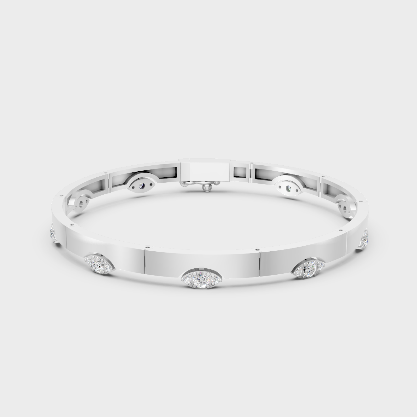 Platinum Round Diamond Bracelet 0.62 Ct Designer Fine Jewelry